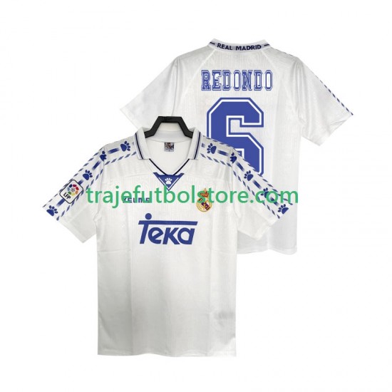 Camiseta 1ª Real Madrid REDONDO 6 1996 1997 Retro Hombre Manga Corta