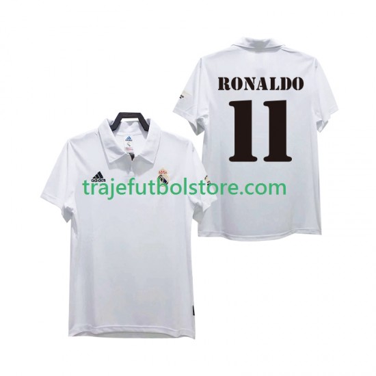 Camiseta 1ª Real Madrid RONALDO 11 2003 Retro Hombre 2002 Manga Corta