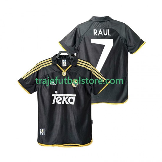 Camiseta 2ª Real Madrid Raul 7 2001 Retro Hombre 1999 Manga Corta