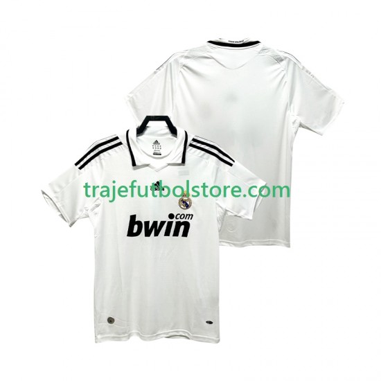 Camiseta 1ª Real Madrid 2009 Retro Hombre 2008 Manga Corta
