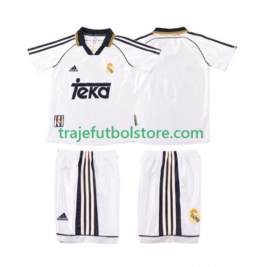Camiseta 1ª Real Madrid 2000 Retro Niño 1998 Manga Corta