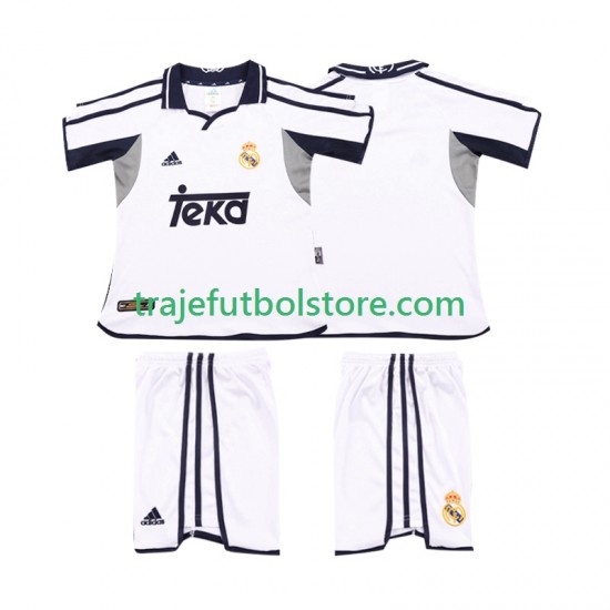 Camiseta 1ª Real Madrid 2001 Retro Niño 2002 Manga Corta