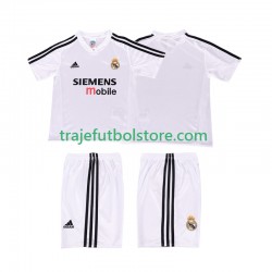 Camiseta 1ª Real Madrid 5 Retro Niño 2004 2002 Manga Corta
