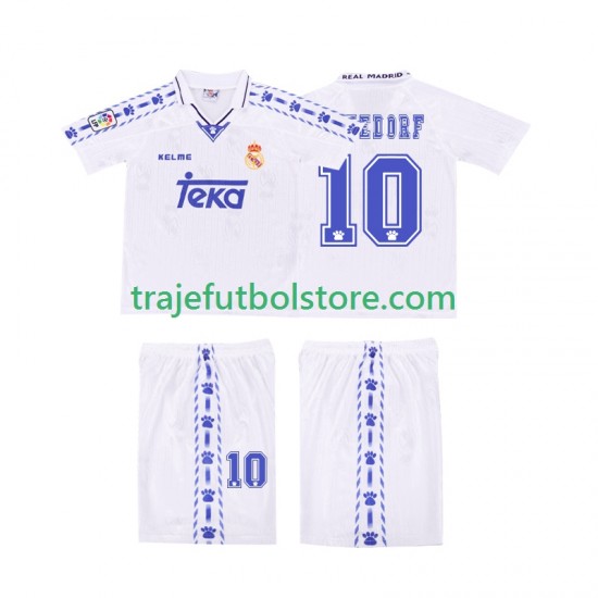 Camiseta 1ª Real Madrid SEEDORF 10 1996 1997 Retro Niño Manga Corta