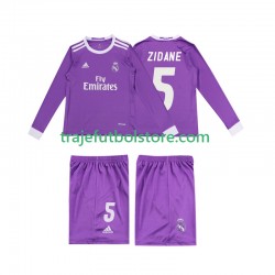 Camiseta 2ª Real Madrid ZIDANE 5 2016 Retro Niño ML
