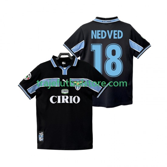 Camiseta 2ª SS Lazio NEDVED 18 Retro Hombre 1998 1999 Manga Corta