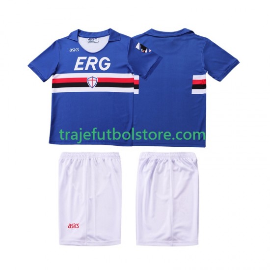 Camiseta 1ª Sampdoria 1990 1991 Retro Niño Manga Corta