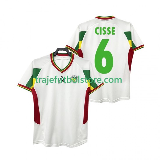 Camiseta 1ª Senegal CISSE 6 Retro Hombre 2002 Manga Corta