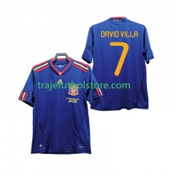 Camiseta 2ª España DAVID VILLA 7 Retro Hombre 2010 Manga Corta