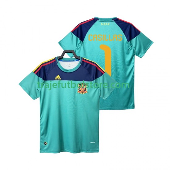 Camiseta 1ª España Casillas 1 Portero Retro Hombre 2010 Manga Corta