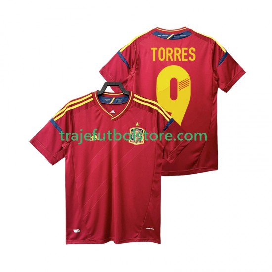 Camiseta 1ª España TORRES 9 2012 Retro Hombre Manga Corta