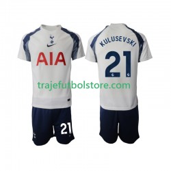 Camiseta 1ª Tottenham Hotspur Kulusevski 21 Niño 2025-2026 Manga Corta