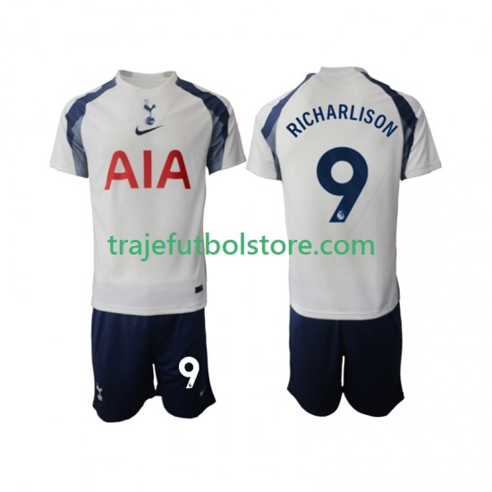 Camiseta 1ª Tottenham Hotspur Richarlison 9 Niño 2025-2026 Manga Corta