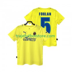 Camiseta 1ª Villarreal CF FORLAN 5 2005 Retro Hombre 2006 Manga Corta