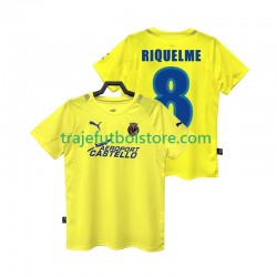 Camiseta 1ª Villarreal CF RIQUELME 8 2005 Retro Hombre 2006 Manga Corta