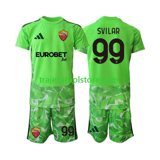Camiseta 1ª AS Roma Mile Svilar 99 Portero Niño 2026-2027 Manga Corta