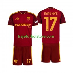 Camiseta 1ª AS Roma Manu Kone 17 Niño 2026-2027 Manga Corta Camiseta 1ª AS Roma Manu Kone 17 Niño 2026-2027 Manga Corta