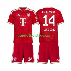 Camiseta 1ª Bayern de Múnich Luis Diaz 14 Niño 2026-2027 Manga Corta