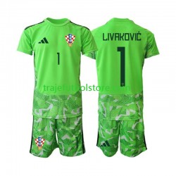Camiseta 1ª Croacia Dominik Livakovic 25 Portero Niño 2026-2027 Manga Corta