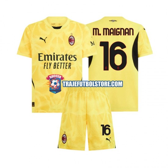 Camiseta 2ª AC Milan Mike Maignan 16 Portero Niño 2024-2025 Manga Corta