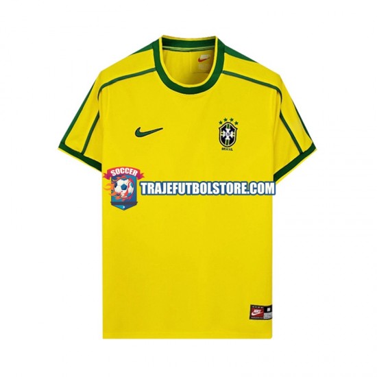 Camiseta 1ª Brasil Retro Hombre 1998 Manga Corta
