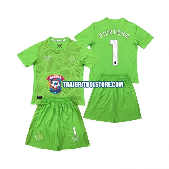 Camiseta 1ª Everton Pickford 1 Portero Niño 2024-2025 Manga Corta