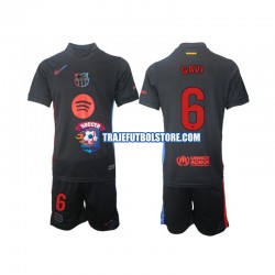 Camiseta 2ª FC Barcelona Gavi 6 Niño 2024-2025 Manga Corta