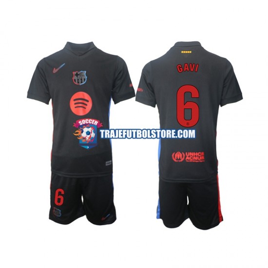 Camiseta 2ª FC Barcelona Gavi 6 Niño 2024-2025 Manga Corta