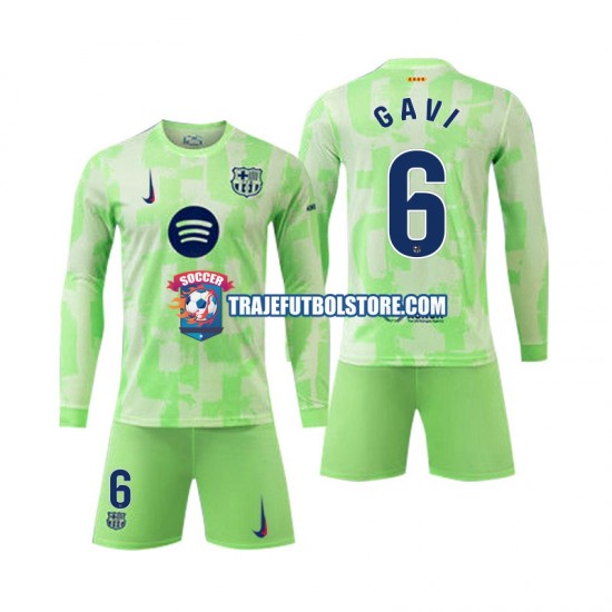 Camiseta 3ª FC Barcelona Gavi 6 Niño 2024-2025 ML