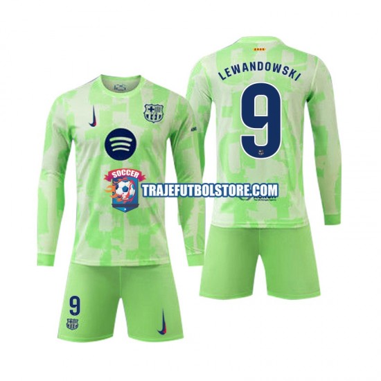 Camiseta 3ª FC Barcelona Robert Lewandowski 9 Niño 2024-2025 ML