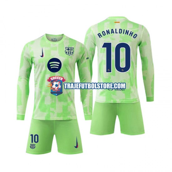 Camiseta 3ª FC Barcelona Ronaldinho 10 Niño 2024-2025 ML