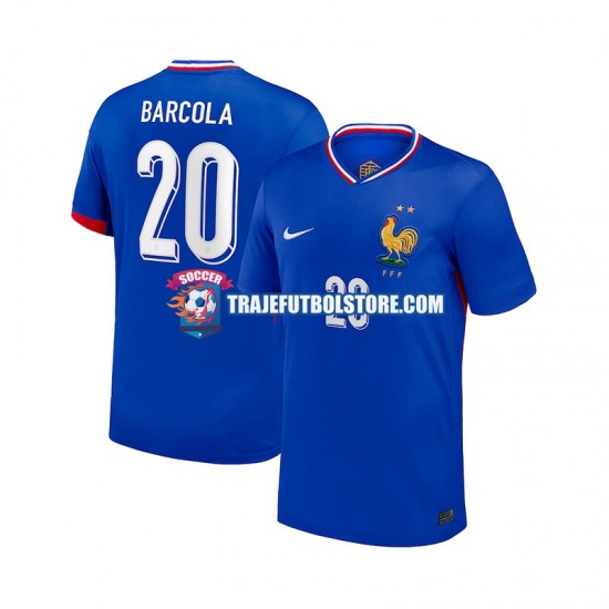 Camiseta 1ª Francia Bradley Barcola 20 Hombre 2024 Manga Corta