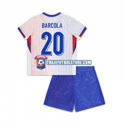 Camiseta 2ª Francia Bradley Barcola 20 Niño 2024 Manga Corta