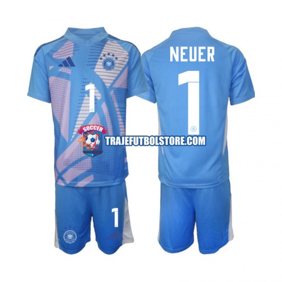 Camiseta 4ª Alemania Manuel Neuer 1 Portero Niño 2024-2025 Manga Corta