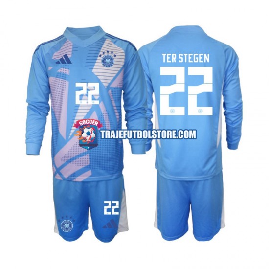 Camiseta 4ª Alemania Ter Stegen 22 Portero Niño 2024-2025 ML