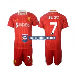 Camiseta 1ª Liverpool Luis Diaz 7 Niño 2024-2025 Manga Corta