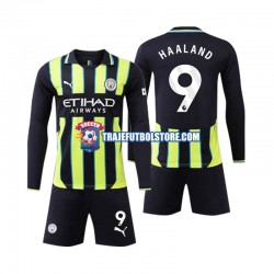 Camiseta 2ª Manchester City Erling Haaland 9 Niño 2024-2025 ML