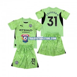 Camiseta 4ª Manchester City Ederson Moraes 31 2 Portero Niño 2024-2025 Manga Corta