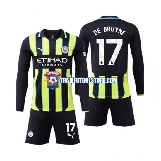 Camiseta 2ª Manchester City Kevin De Bruyne 17 Niño 2024-2025 ML