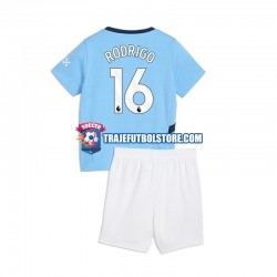 Camiseta 1ª Manchester City RODRIGO 16 Niño 2024-2025 Manga Corta