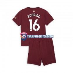 Camiseta 3ª Manchester City RODRIGO 16 Niño 2024-2025 Manga Corta