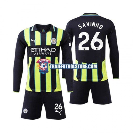 Camiseta 2ª Manchester City Savinho 26 Niño 2024-2025 ML