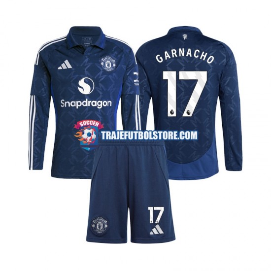 Camiseta 2ª Manchester United Alejandro Garnacho 17 Niño 2024-2025 ML