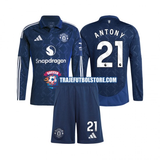 Camiseta 1ª Manchester United Antony 21 Niño 2024-2025 ML