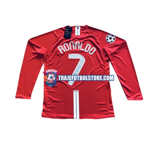 Camiseta 1ª Manchester United Cristiano Ronaldo 7 Champion League 2007 Retro Hombre ML