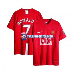 Camiseta 1ª Manchester United Cristiano Ronaldo 7 Champion League 2007 Retro Hombre Manga Corta