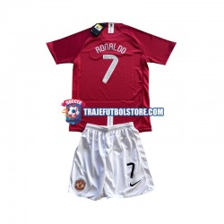 Camiseta 1ª Manchester United Cristiano Ronaldo 7 Champion League 2007 Retro Niño Manga Corta