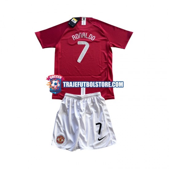 Camiseta 1ª Manchester United Cristiano Ronaldo 7 Champion League 2007 Retro Niño Manga Corta