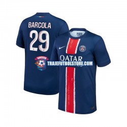 Camiseta 1ª Paris Saint-Germain Bradley Barcola 29 Hombre 2024-2025 Manga Corta