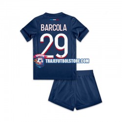 Camiseta 1ª Paris Saint-Germain Bradley Barcola 29 Niño 2024-2025 Manga Corta